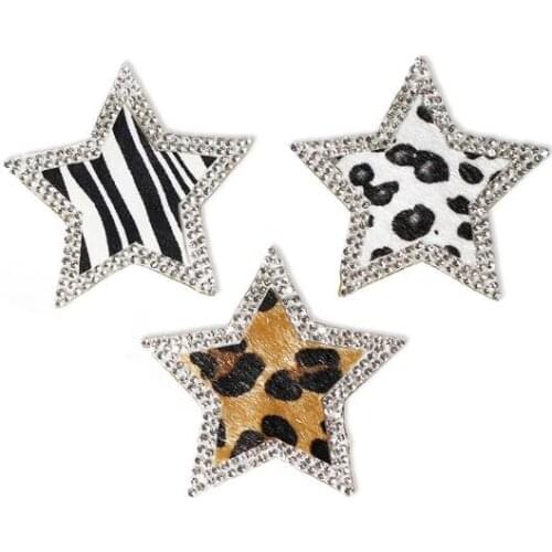 3Pcs New Star Crystal Rhinestone Iron on Patches DIY Patches Applique Badge For Heat Transfer Clothing Shoe Bag