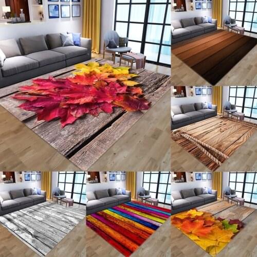 Leaf and Wood Pattern Printed Rugs and Carpets for Living Room Mats Hallway Antislip Kitchen Mat Floor Rugs Bedroom Decoration