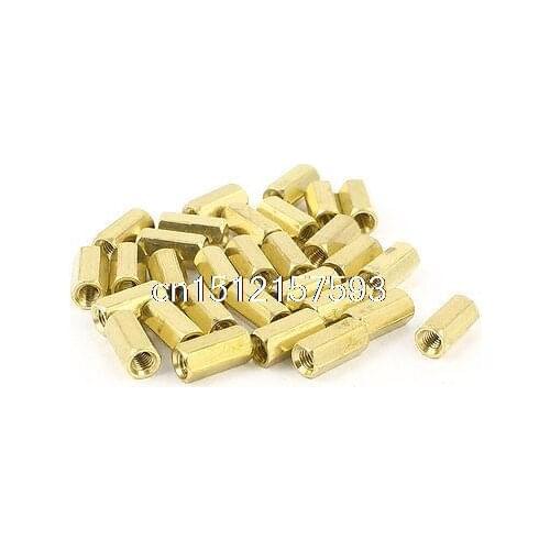 M3 Female Thread Brass Standoff Spacer 10mm Length 30 Pieces