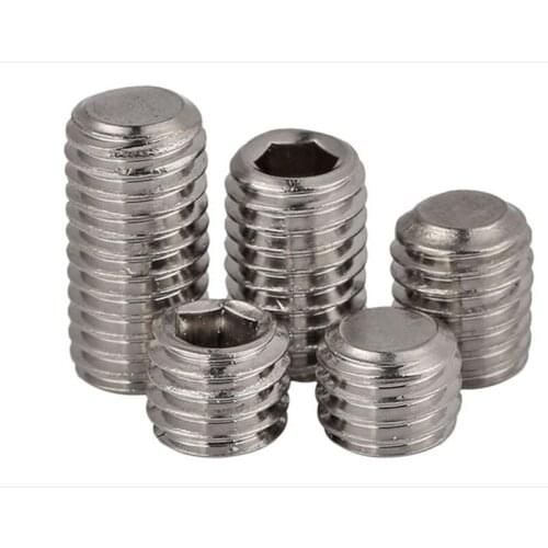 M6 304 Stainless Steel Flat End Set Screws Hexagon Socket Head Screws Machine Meters Top Wire 20 Pcs