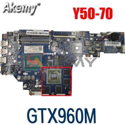 Laptop motherboard For LENOVO IdearPad Y50-70 I5-4210H Mainboard ZIVY2 LA-B111P 5B20H21717 SR1Q0 CPU N16P-GX-A2 RAM 4G