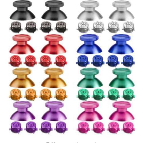 Metal Analog Joystick ThumbStick Grip Caps+ABXY Buttons Repair Part for Sony Playstation Dualshock 4 PS4 DS4 Gamepad Controller