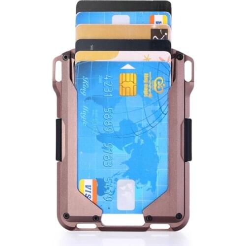 Men Rfid Blocking Pocket Card Wallets Outdoor Metal Mini Purse Aluminum alloy Credit Card holders Male Slim ID Bank Card Case