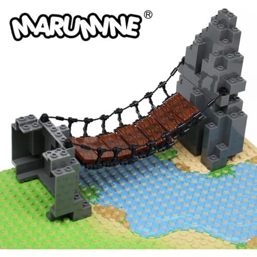 MARUMINE 51PCS MOC Building Blocks Construction Set Drawbridge Part Mountain Bridge Classic Bricks Toys for Constructor Kids DIY
