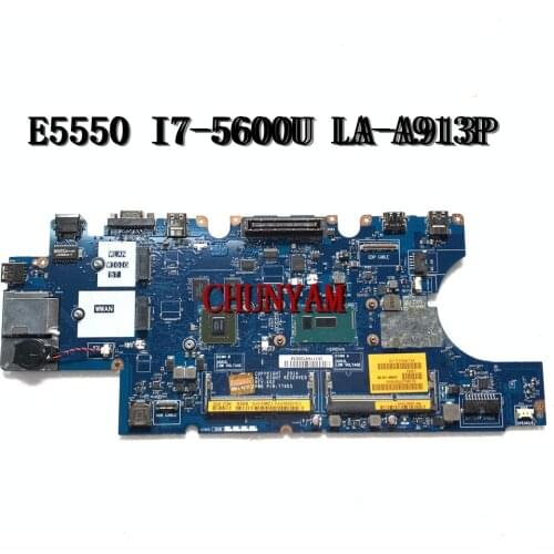 BRAND NEW I7-5600U Geforce 840M LA-A913P For Dell Latitude E5550 Laptop Motherboard CN-0DWVYV DWVYV T76D5 Mainboard 100%tested