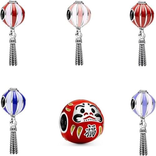 New Fashion Charm Original Colorful Lantern Beaded Pendant Fits Original Pandora Ladies Bracelet Jewelry Gift
