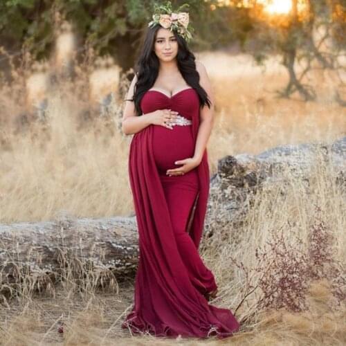Maternity Dresses For Photo Shoot Pregnancy Dress Photography Maxi Long Clothes For Pregnant Women Chiffon Dress Vestidos