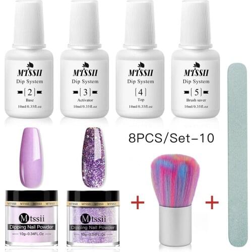 Mtssii Glitter Dipping Nail Powder Set Pure Dipping Nail Glitter Without Lamp Cure Dip Nail Powder Manicure Art Design