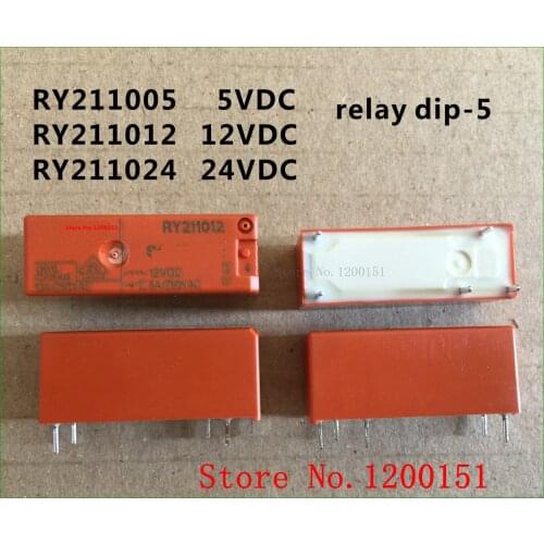 RY211005 5vdc RY211012 12vdc RY211024 24vdc relay dip-5