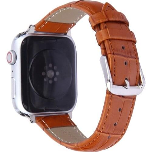 Gray Brown Slub Genuine leather watchband for apple watch 6 5 44mm 40mm 38mm 42mm Bracelet Strap iwatch Series 4 3 2 1