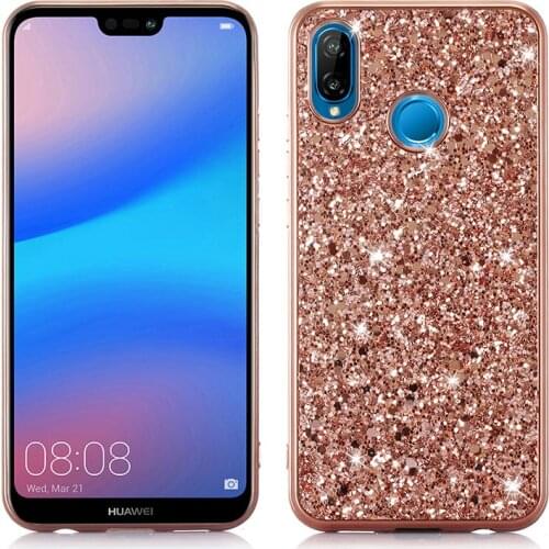 Luxury Bling Glitter Case For Huawei Mate 20 Lite Nova 3i P20 Pro Back Phone Cover Soft Silicon TPU Metal Crystal Sequins Capa