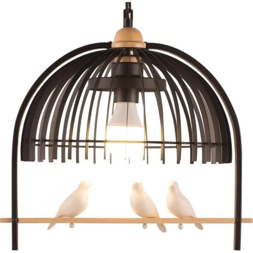 Nordic Lamp Birdcage Pendant Lights Modern Iron LED Hanging Light Fixtures Bedroom Living Room Lampaea Colgante Indoor Lighting