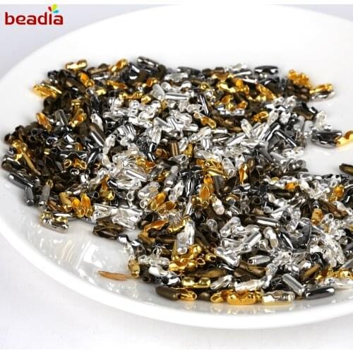 200pcs 8.6*3.5mm Ball Chain Connector Clasps Gold/Silver Plated Metal Connectors For DIY Jewelry Making Findings Crafts Handmade