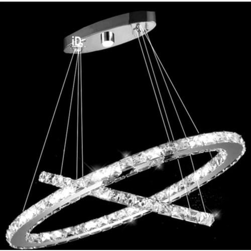 Modern Crtstal NEW Hot sale Chandeliers Diamond Restaurant lights 2 Ring oval LED K9 Crystal LED