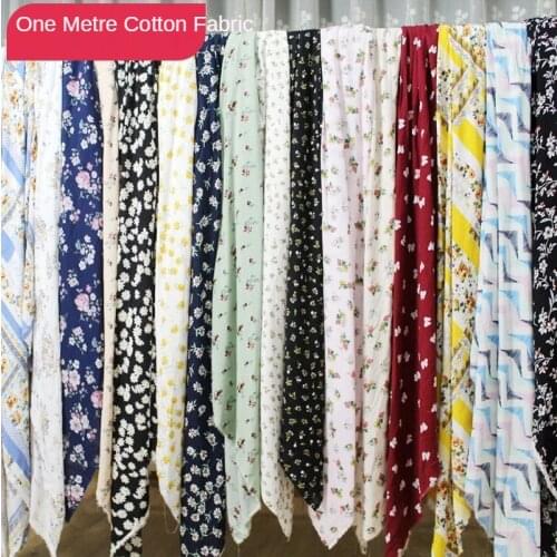 Floral Pure Cotton Fabric Poplin By The Per Meter for Child Skirts Dress Pajamas Sewing Flower Daisy Printed Summer Thin Textile