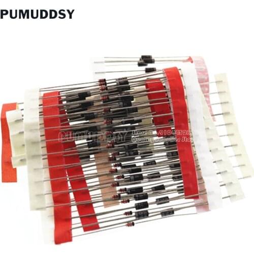 100PCS 1N4007 1N5819 1N4001 UF4007 FR107 FR157 FR207 1N4004 1N4937 HER107 RL207 1N5817 1N5399 DO-41 Rectifier Diode