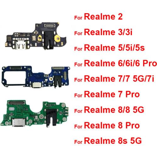 Usb Charging Board For Realme X Lite C1 2 3 5 6 7 i Pro 11 12 15 V3 USB Charger Jack Port Connector Board Flex Cable Replacement