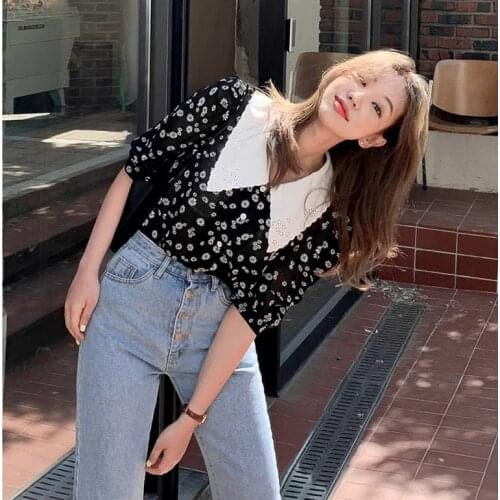 New Embroidery Oversize Womens Blouses Summer Tops Femme Casual Women Shirt Short Sleeve Print Girls Blouse New Blusas