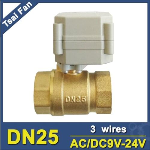 1" AC/DC9V-24V 3/7 wires Electric Ball Valve TF25-B2-A 2-Way DN25 Automated Ball Valves BSP/NPT Full Port Ball Valve