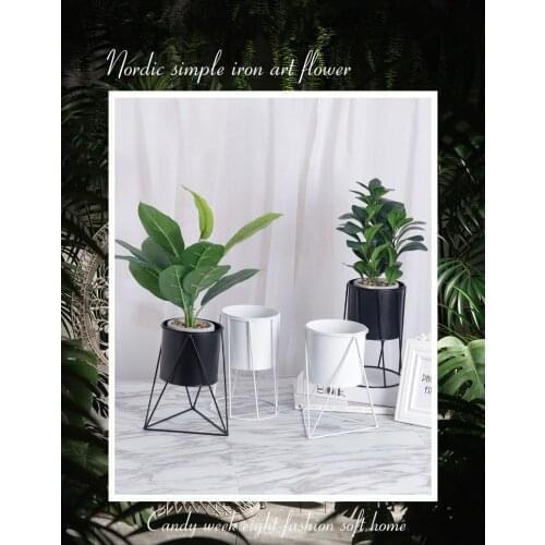 1PC Iron Metal Pastoral Flower Stand Water Planting Vase Europe Style Succulent Flowerpot Iron Flower Stand Flower Vase JL 201