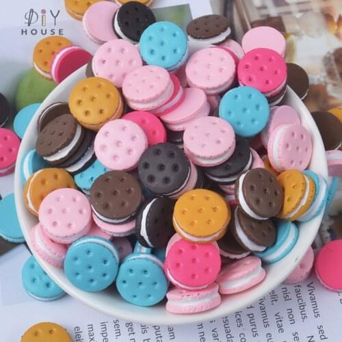 10-50Pcs Imitation Food Cookie Flat Back Planar Resin DIY Craft Supplies Kid Gift Toy Phone Shell Decor Patch Ornament Materials