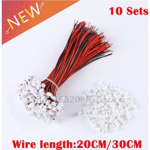 10 Sets/Lot 26AWG JST XH2.54 2 Pin Connector Plug Wire Cable 200mm/300mm Length Male Female Plug Socket wire connector