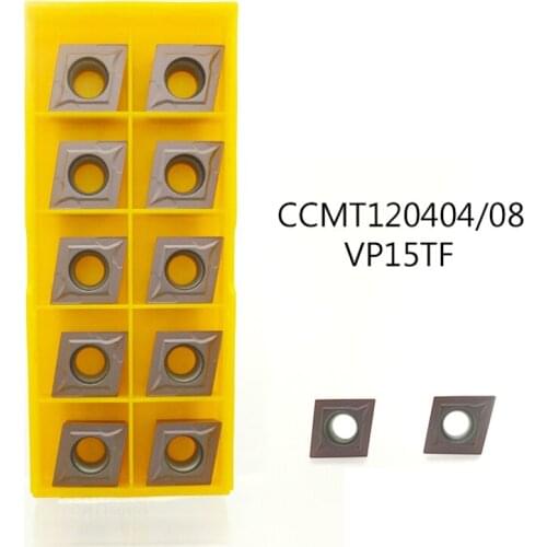 10pcs/lot Carbide inserts cutter CCMT120404/CCMT120408 VP15TF stainless steel turning tool Internal Turning Tool Cutting