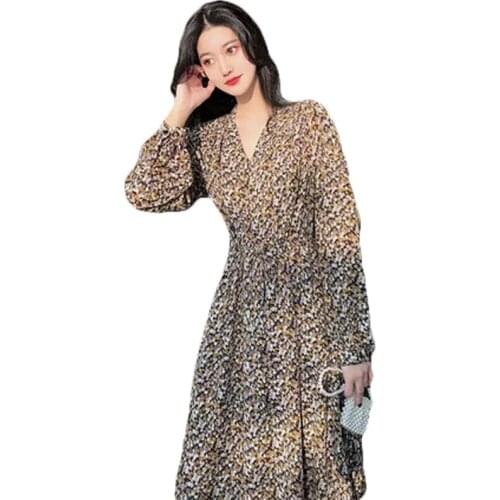 2021 Spring Autumn Dress New Light Ripe Bellflower Super Fairy Floral Dress For Women Plus Size 98b