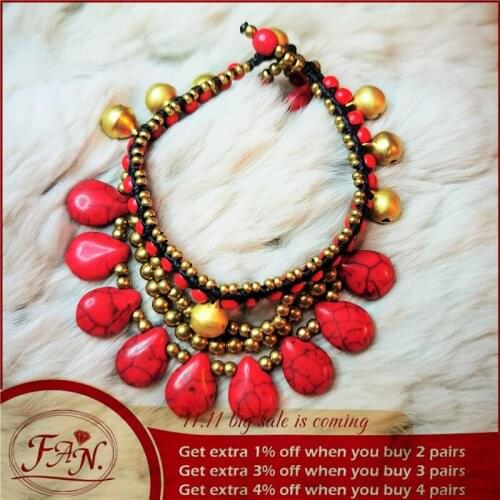 2021 Trendy Chinese Element Ethnic Natural Stone Beads with Copper Bells Hand Braided Fashion Bracelet Jewelry for Girls Women