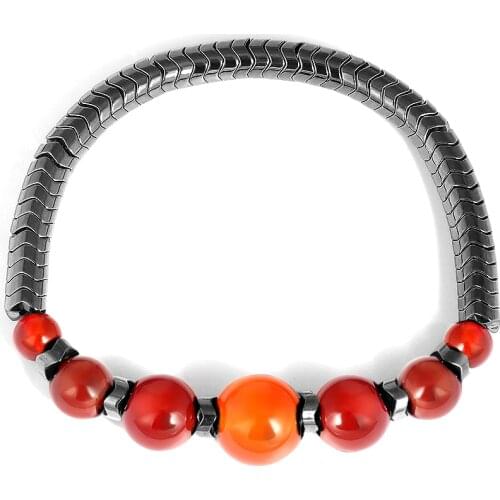 2021 New Couples Colorful Natural Lava Stone Tiger Eye Beaded Yoga Stainless Steel Bracelets For Men Women Elastic Rope Jewelry