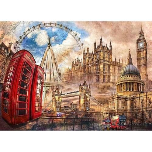 New diy 5d diamond painting landscape pattern full square London view icon 3d diamond embroidered home decor kit 60x80cm