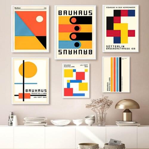 Bauhaus Surrealism Geometry Minimalist Wall Art Canvas Painting Nordic Posters And Prints Wall Pictures For Living Room Decor