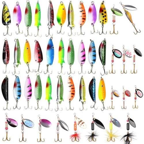Spinners spoon bait Metal Spoon fishing lures 3g-12.5g Artificial Bait Metal Pike lure sequins jigs bait hook for Trout fishing