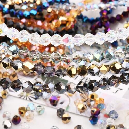 Natural Stone Beads 6/8mm Crystal Glass Faceted Loose Bead For Women Jewelry Making DIY Accessories Wholesale Women Necklace