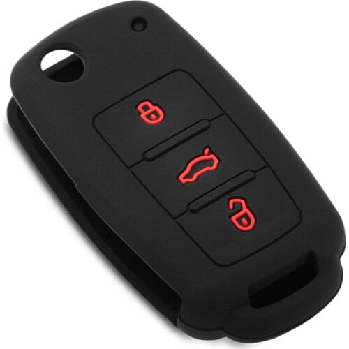 Car Remote Key Cover Protector Key Case Shell Silicone Auto Flip FOB Shell Accessories Durable For VW Golf Polo Skoda Seat Leon