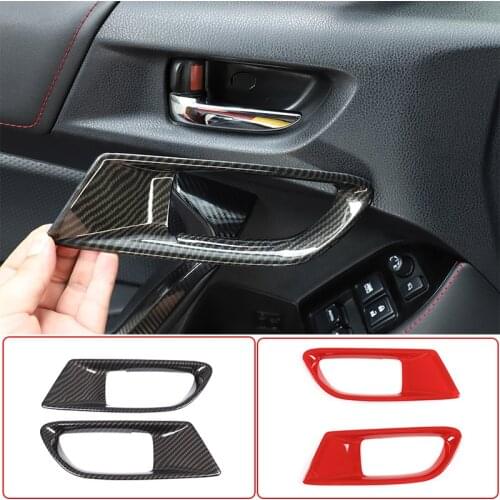 For Toyota 86/Subaru BRZ 2012-2020 ABS Carbon Fiber/Red Car Door Inner Door Handle Bowl Decoration Cover Sticker Car Accessories