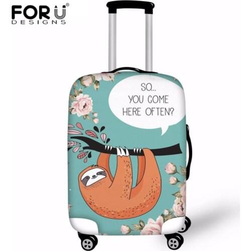 FORUDESIGNS Sloth Talk Printing Luggage Protective Covers For Travel 18 to 30 Inch Trolley Suitcase Cover High Protect DustProof