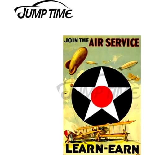 JumpTime 13 x 3cm AIR SERVICE Vintage First World War Print Decal VAN Windshield Cartoon Car Stickers Laptop Motorcycle Decor