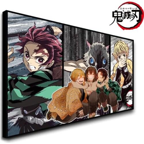 Anime manga "Ghost Slayer" canvas painting anime character series wall art posters and pictures decorate the living room bedroom