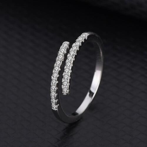 Ins Simple Zirconia Index Finger Ring Korean Personality Fashion Cold Wind Net Red Opening Adjustable Hand Ornaments