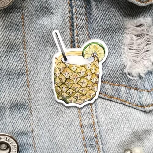 Beautiful Large Brooches For Women Cute Acrylic Pin pineapple juice Badges Backpacks Accessories Jewelry Gifts Wholesale