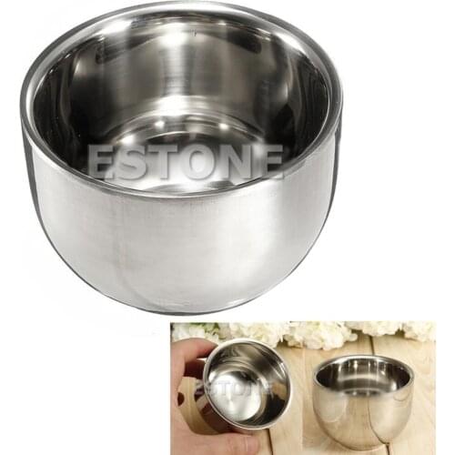 New Stainless Steel Metal Shaving Shave Brush Mug Bowl Cup 7.2cm #11
