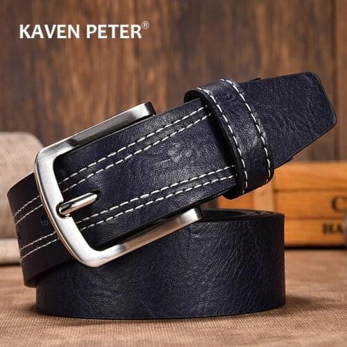 Fashion Classic Vintage Belt For Men Pin Buckle Luxury Cow Leather Designer Male Strap Jeans High Quality pasek Drop Shipping