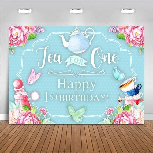 MOCSIKA Happy 1st Birthday Party Decoration Supplies Backdrop for Photography Cake Birthday Theme Background for Photo Studio
