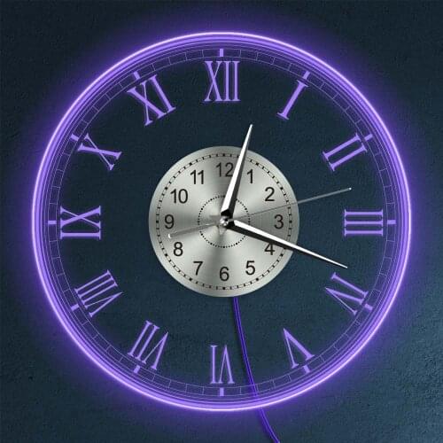 Diversity Gun Family LED Lighted Wall Art Colorful Wall Clock Shooters Prayer Luminous Wall Clock Military Army Retirement Gift