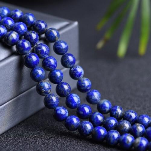 Genuine Natural Lapis Lazuli Stone Beads 4/6/8/10/12MM Round Loose Afghanistan Lapis Stone Beads For Jewelry Making DIY