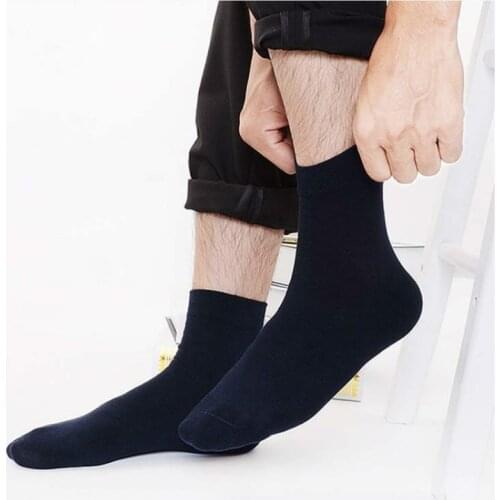 10 Pairs 100% Cotton Socks Long Warm Socks Black for Giftsmen Cotton Socks Men Brand New Business Leisure Dress Socks Male