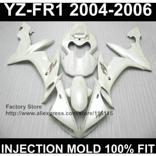 MOTOMARTS bodyworks for YAMAHA YZF R1 2004 2005 2006 pure white fairing YZF1000 1 YZFR 04 05 06 fairing kit Full injection