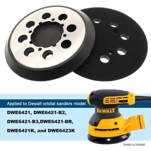 2-Pack 5" Hook-&-Loop Replacement Sanding Pad Backing Plate for DWE6423/6423K, DWE6421/6421K, DCW210B Random Orbital Sander