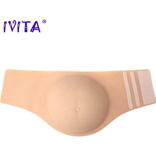 Original Artificial Silicone Fake Pregnancy Belly Realistic Silicone Belly with Velcro for Crossdresser Shemale Belly Cosplay